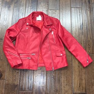 Zara Kids Red Leather jacket